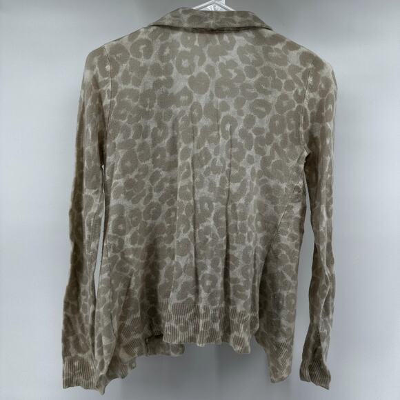 Rebecca Taylor Extrafine Lambswool Cashmere Cardigan Leopard Ruffle Button XS - Picture 5 of 5
